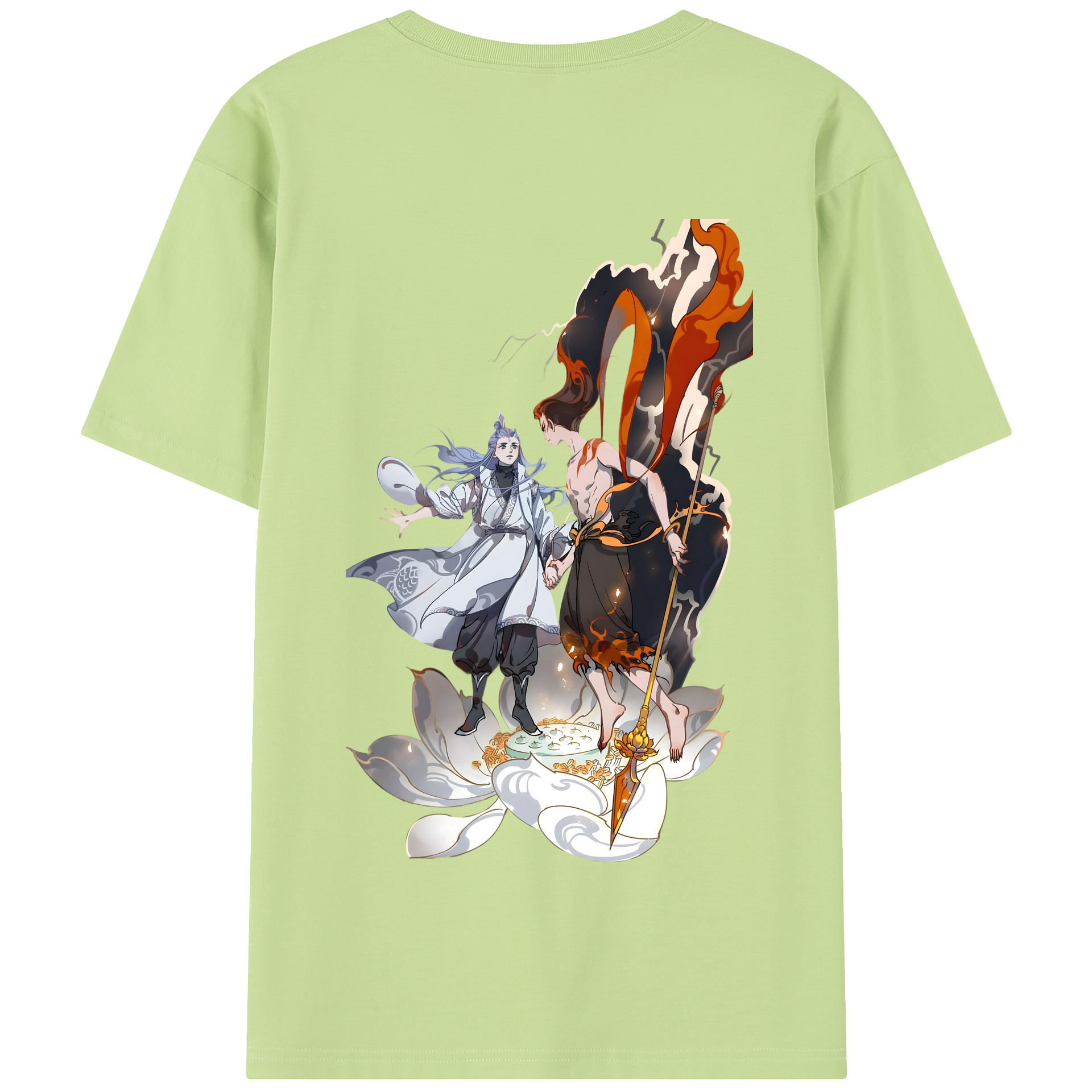 （画像用） Ne Zha 2 ナタ 魔童の大暴れ 綿100％半袖Tシャツ（背面プリント）